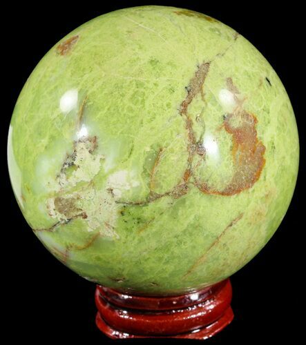 Polished Green Opal Sphere - Madagascar #55061
